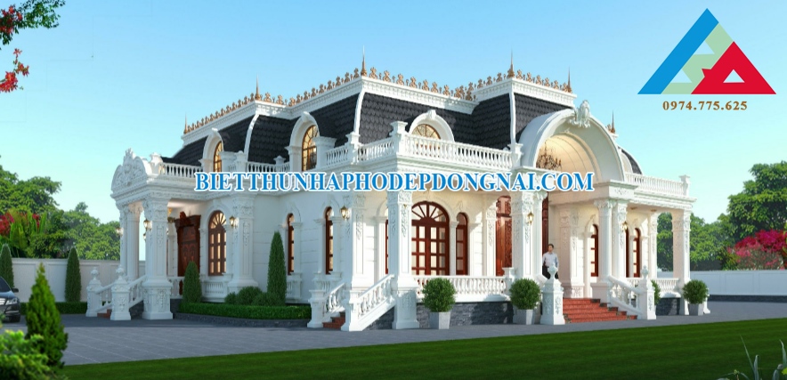 Mẫu thiết kế biệt thự cổ điển 1 tầng hiện đại 2021
