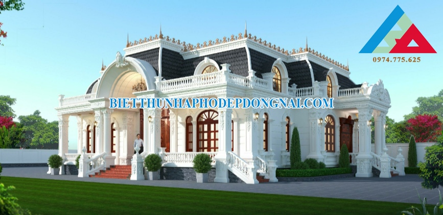 Mẫu thiết kế biệt thự cổ điển 1 tầng hiện đại 2021