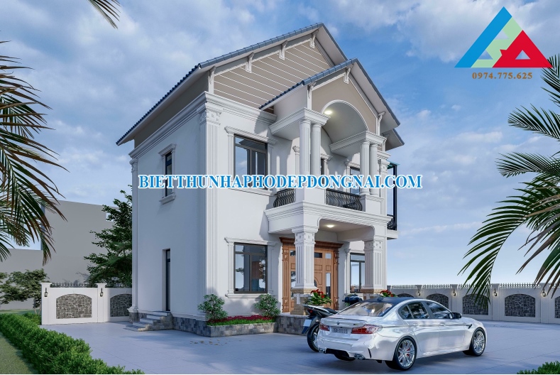 Hình mẫu biệt thự mái thái 2 tầng đẹp say mê