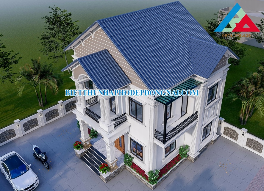 Hình mẫu biệt thự mái thái 2 tầng đẹp say mê