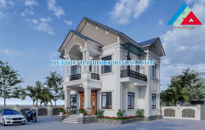 Hình mẫu biệt thự mái thái 2 tầng đẹp say mê