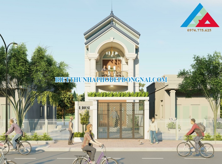 Mẫu nhà phố 1 trệt 1 lầu đẹp hiện đại ở Biên Hòa