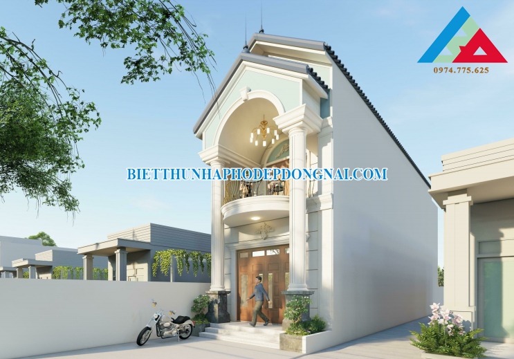 Mẫu nhà phố 1 trệt 1 lầu đẹp hiện đại ở Biên Hòa