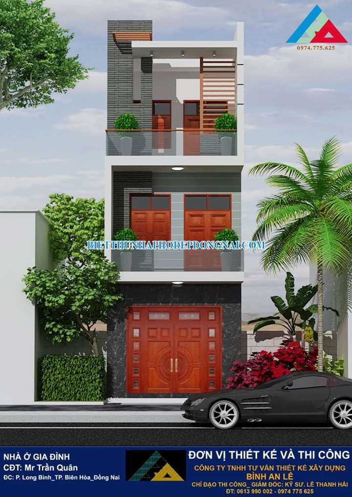 Mẫu nhà phố 3 tầng 5x17