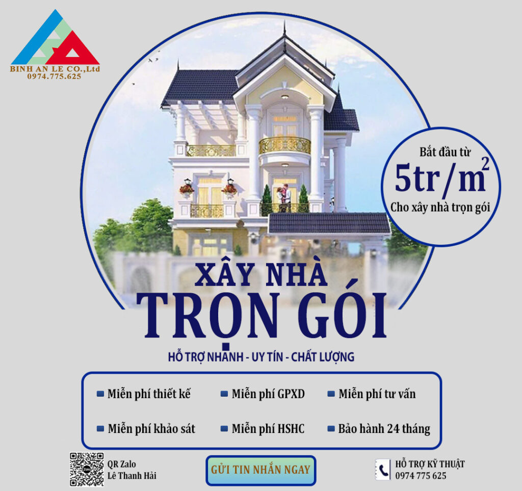 Xây nhà trọn gói chỉ từ 5 triệu/m²