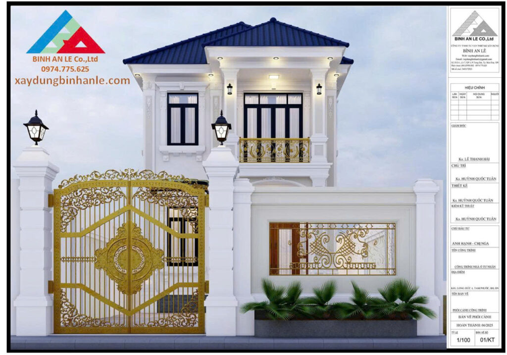 Mẫu Nhà Phố 1 Trệt 1 Lầu  – Vẻ Đẹp Sang Trọng và Hiện Đại