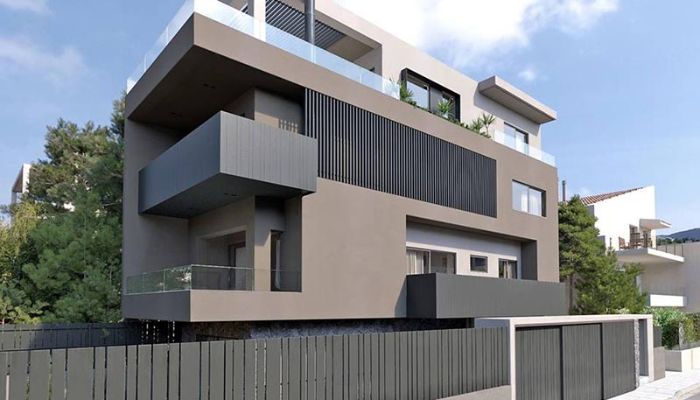 Biệt thự màu xanh ghi và xám khói