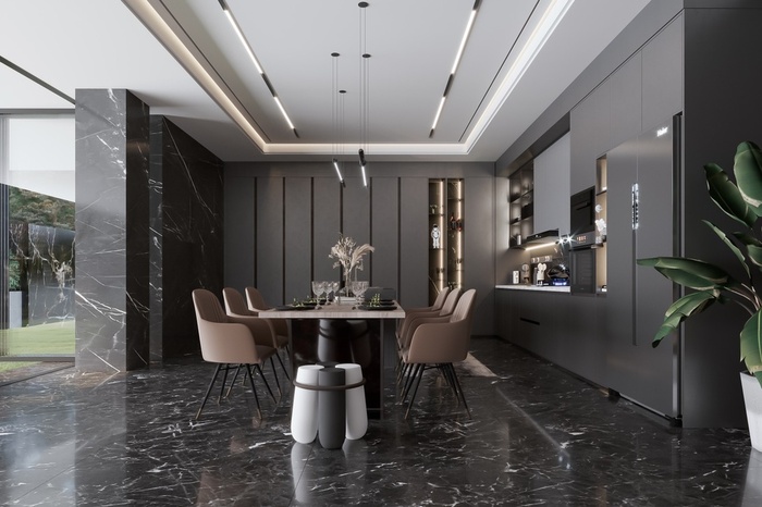 Với thiết kế mở giúp tăng thêm độ sáng cho không gian bếp 