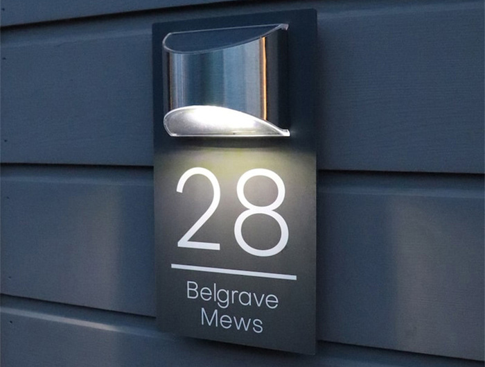 Biển số nhà đèn led được sử dụng với các chất liệu khác nhau 