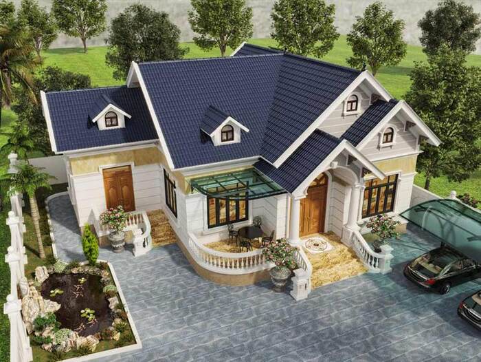 10+ mẫu biệt thự chữ L độc đáo, sang trọng 2026 3 Mẫu biệt thự chữ L phong cách tân cổ điển nổi bật với lối kiến trúc mở