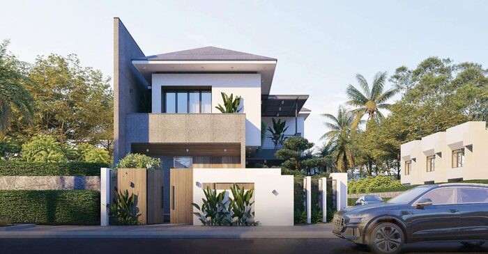 10+ mẫu biệt thự chữ L độc đáo, sang trọng 2026 7 Biệt thự chữ L mái Nhật hiện đang là xu hướng lựa chọn của nhiều gia chủ