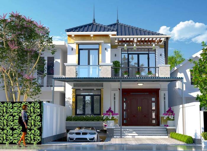 10+ mẫu biệt thự chữ L độc đáo, sang trọng 2026 9 Mẫu biệt thự chữ L được tích hợp với tầng hầm tiện lợi