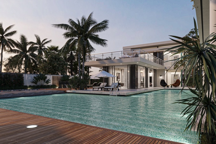 Từ mọi khu vực trong nhà đều hướng ra hồ bơi tuyệt đẹp 