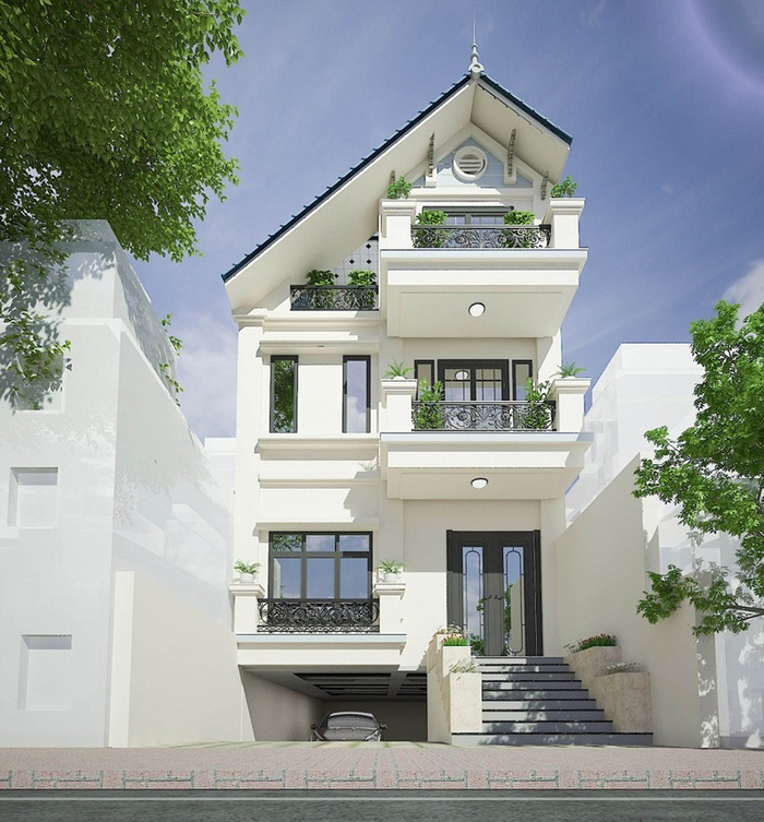 Gợi ý mẫu biệt thự có tầng hầm tiện lợi và hiện đại đẳng cấp 2026 9 Mẫu biệt thự 3 tầng có tầng hầm để xe