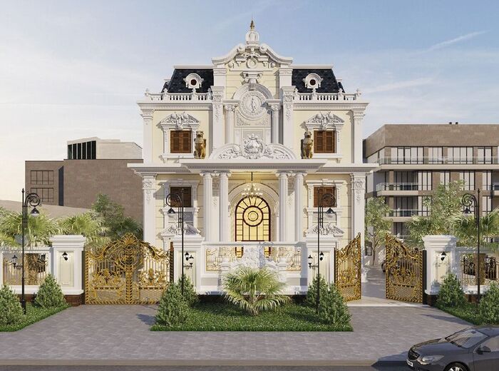 Mẫu thiết kế biệt thự tân cổ điển kiểu Pháp nhẹ nhàng mà sang trọng