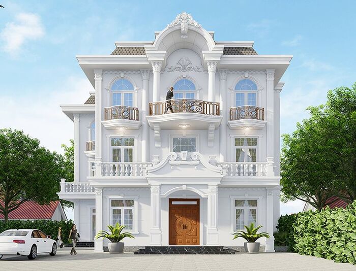 Mẫu biệt thự kiểu Pháp theo phong cách tân cổ điển dành riêng cho những gia chủ thích sự tinh tế