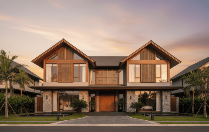 Mẫu biệt thự kiểu Nhật đẹp, hiện đại và ấn tượng số 1 3 Mẫu biệt thự 2 tầng được sử dụng chất liệu gỗ làm chủ đạo