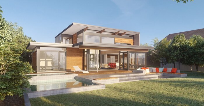 Mẫu biệt thự lắp ghép có sân vườn đẹp