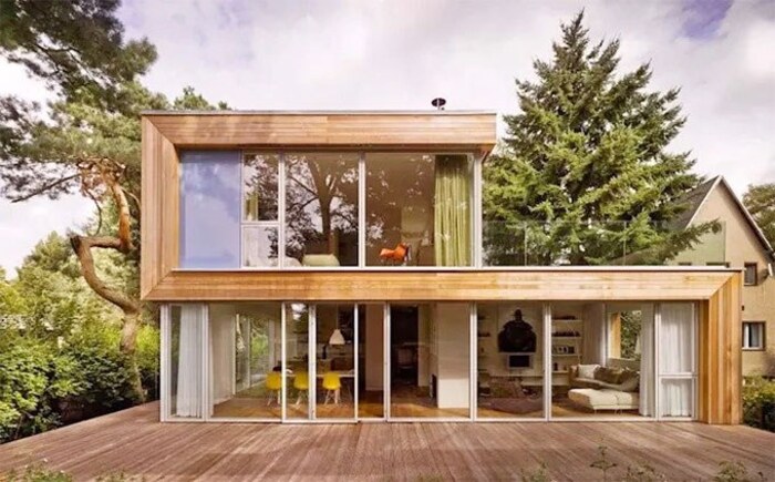 Mẫu biệt thự lắp ghép 2 tầng bằng gỗ 