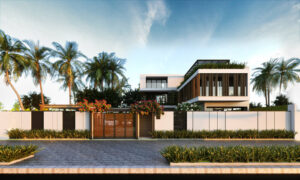 mẫu biệt thự mái bằng