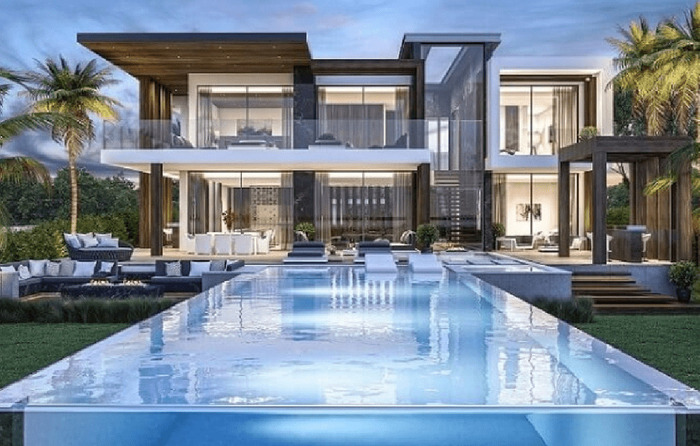 Biệt thự mái bằng có hồ bơi đẳng cấp và sang trọng 