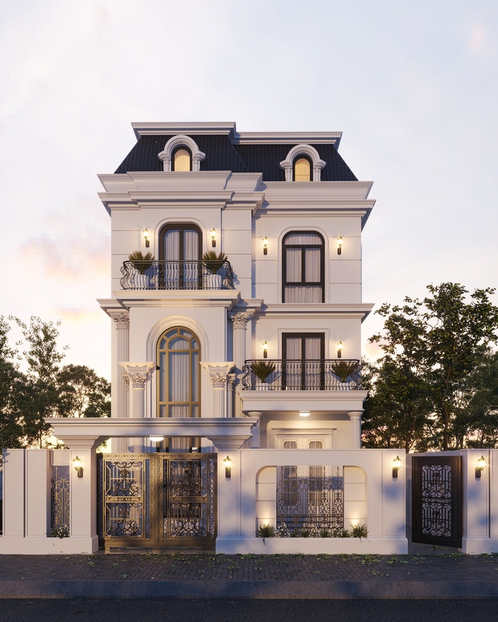 Toàn cảnh mẫu biệt thự phong cách Châu Âu 