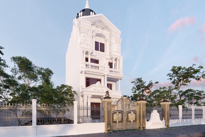 Hệ cổng được chế tác từ chất liệu vàng tạo ra một điểm nhấn đặc biệt 