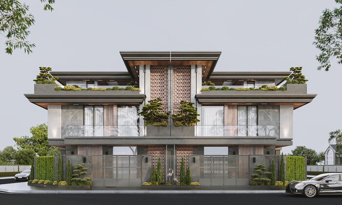 10+ Mẫu biệt thự song lập đẹp và được yêu thích hiện nay 6 Mẫu biệt thự song lập có quy mô rộng rãi và không gian sân vườn thoáng đãng