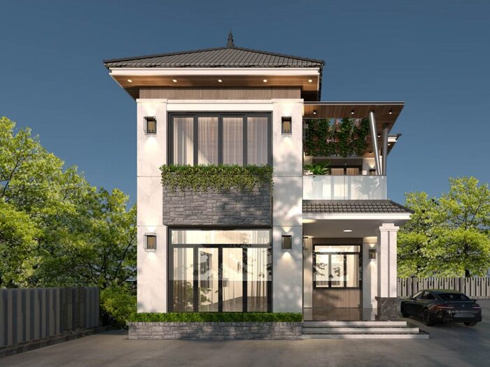 Biệt thự tối giản mái Nhật được nhiều gia chủ lựa chọn 