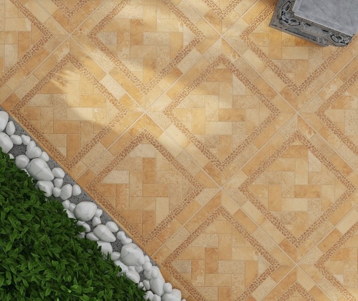 Gạch giả cổ được sử dụng cho sân vườn biệt thự 