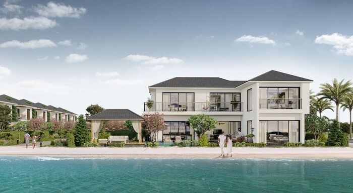 Mẫu nhà biệt thự ven biển Châu Âu ghi điểm ấn tượng với phong cách phối màu ngoại thất 