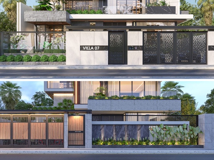 Chất liệu đá sử dụng làm tường bao biệt thự là sự lựa chọn của nhiều gia chủ