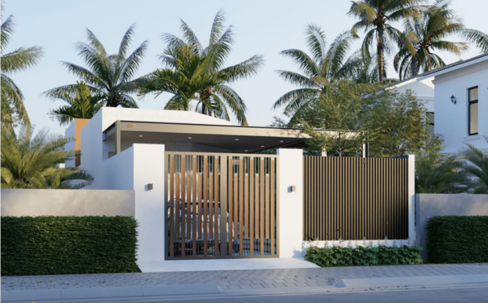 Tường bao được thiết kế đơn giản nhưng vẫn đảm bảo an toàn 