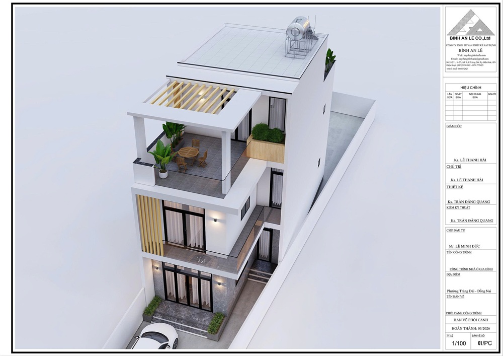 Dự án nhà phố cho gia đình chú Đức ở Trảng Dài