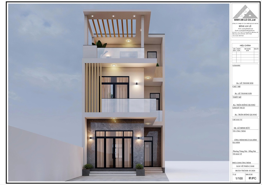 Dự án nhà phố cho gia đình chú Đức ở Trảng Dài