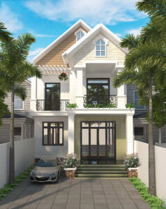 mẫu biệt thự 2 tầng 5 phòng ngủ