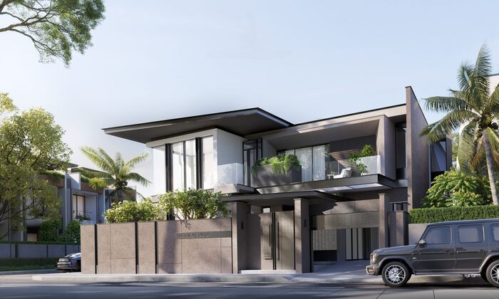 Mẫu biệt thự 2 tầng 5 phòng ngủ được thiết kế hiện đại