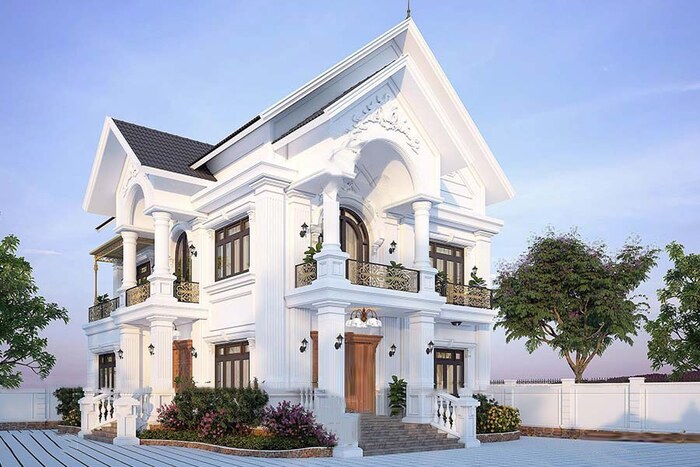 Mẫu biệt thự 2 tầng 5 phòng ngủ mái Thái chữ A sang trọng