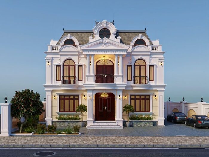 Thiết kế sử dụng tone nâu chủ đạo để thể hiện sự sang trọng, lộng lẫy