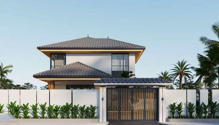 Biệt thự mái Nhật 2 tầng hiện đại