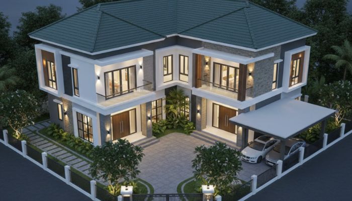 Biệt thự mái Thái chữ L tối ưu công năng