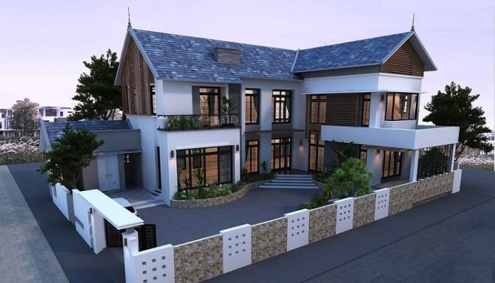 Biệt thự chữ L tối ưu sân vườn