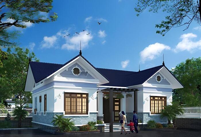 Biệt thự chữ U mái Thái là sự kết hợp giữa hơi hướng truyền thống và hiện đại 