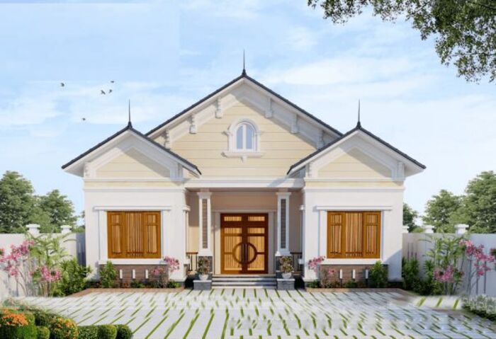 Biệt thự chữ U có khoảng sân vườn rộng rãi