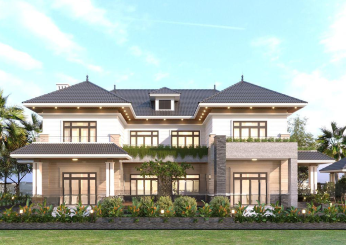 Biệt thự chữ U theo phong cách hiện đại