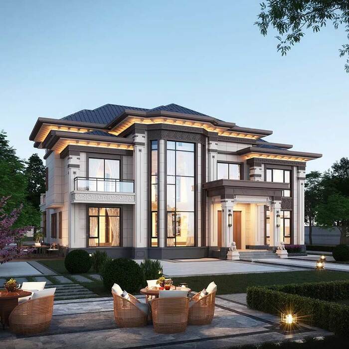 Biệt thự Hàn Quốc thiết kế hiện đại với nhiều đường nét gọn gàng