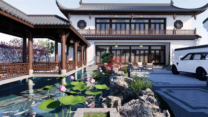 Biệt thự Hàn Quốc được kết hợp với sân vườn