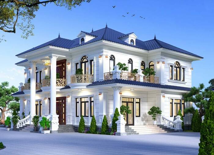 Mẫu biệt thự hoàng gia theo hơi hướng kiến trúc Pháp