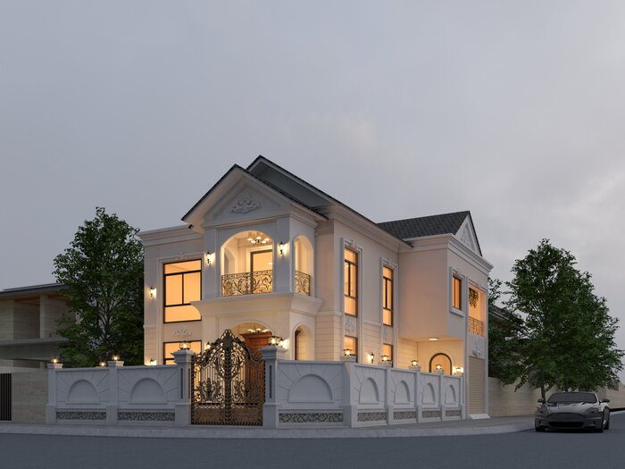 Mẫu biệt thự hoàng gia thiết kế mái Thái