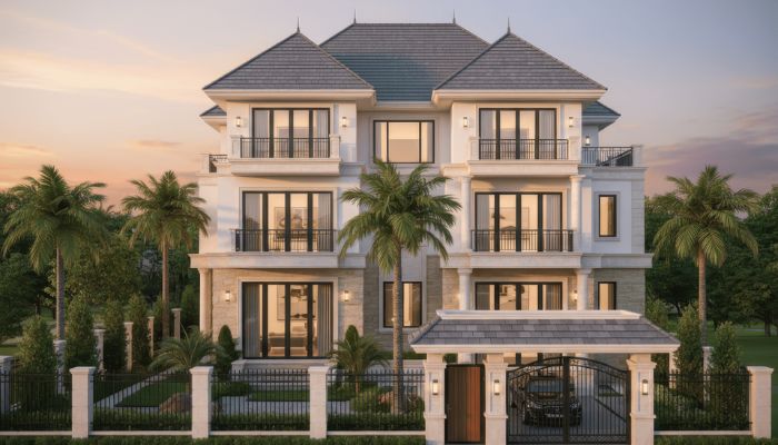 Biệt thự 3 tầng phong cách giật cấp